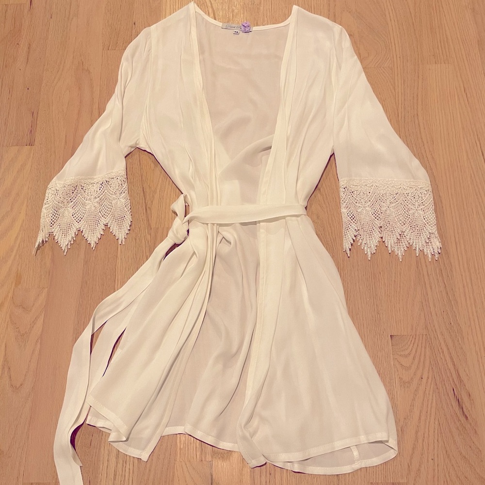 White Bridal Robe, XS